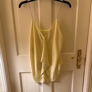 RACHEL Rachel Roy Pale Yellow Draped V-Neck Camisole